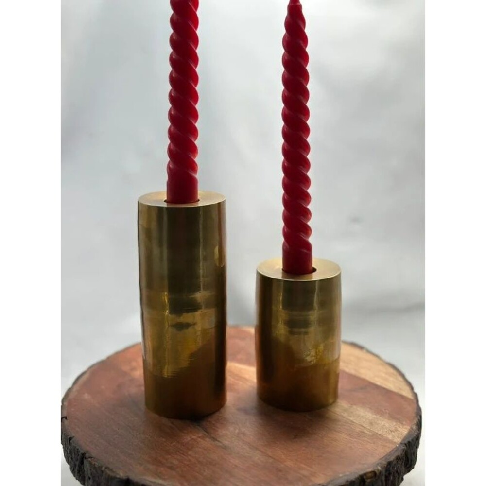 Brass Candleholders Minimalist Cylinders